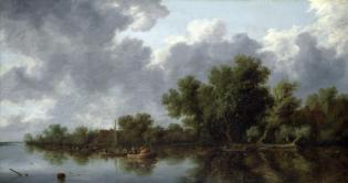 Картина Річковий пейзаж, Саломон ван Рейсдал
