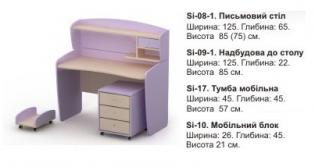 Письмовий стіл Si-08-1 (за комплект) Silvia BRIZ